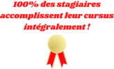 cent pour cent des formations sont accomplies